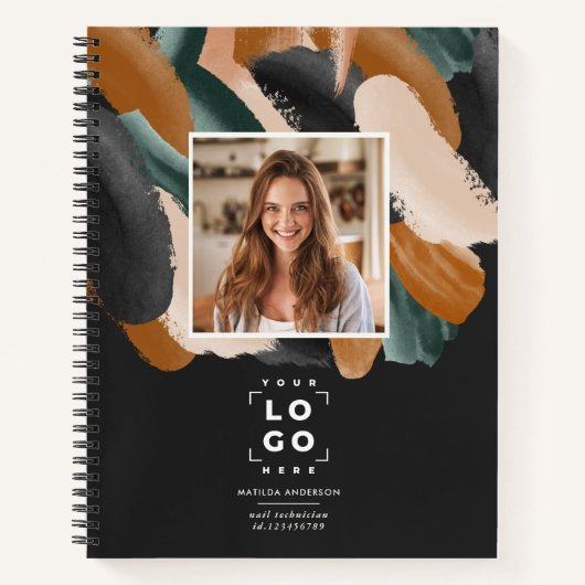 Terracotta grün Modernes minimales Foto abstrakt Notizblock (Vorderseite)