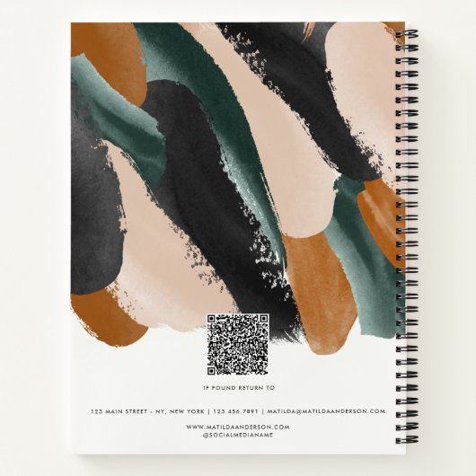 Terracotta grün Modernes minimales Foto abstrakt Notizblock (Rückseite)