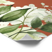 Terracotta Grüne Blumenzwiese Begrüßung Poster (Ecke)