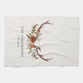 Terracotta, grüne Jungwasserfarbe Geschirrtuch (Horizontal)