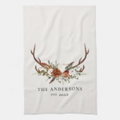 Terracotta, grüne Jungwasserfarbe Geschirrtuch (Vertikal)