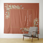 Terracotta Grüne Polterabend Foto Hintergrund Wandteppich (Beispiel (Horizontal))