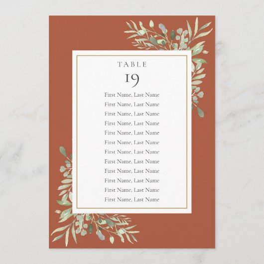 Terracotta Grüne Sitzkantine Tischnummer (Rückseite)