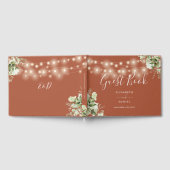 Terracotta Grüne Strandlampen Hochzeit Gästebuch (Voll)