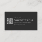 Terracotta, grüner Schwarz, abstrakt, moderner QR Visitenkarte (Rückseite)