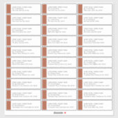 Terracotta Guest Address Labels für 30 Einladungen (Blatt)