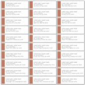Terracotta Guest Address Labels für 30 Einladungen (Vorderseite)
