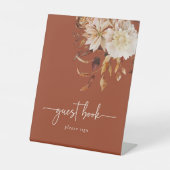 Terracotta Guest Book Sockelschild (Vorderseite)