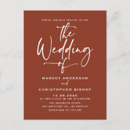 Terracotta Hand Lettered Calligraphy Boho Wedding Einladungspostkarte