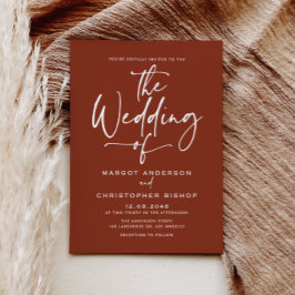 Terracotta Hand Lettered Calligraphy Wedding Einladung