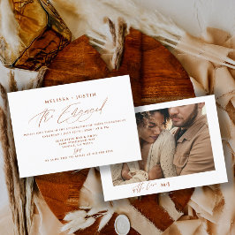 Terracotta Hand Lettered Foto Wedding Verlobung Einladung