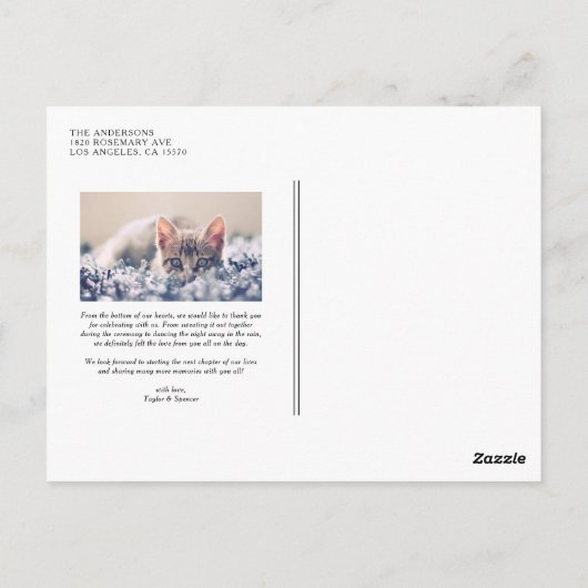 Terracotta Hand Lettering Wedtering Foto Vielen Da Postkarte (Rückseite)