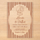 Terracotta Hand Painted Wedding Acryleinladungen (Vorderseite)