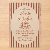 Terracotta Hand Painted Wedding Acryleinladungen (Vorderseite)