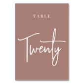 Terracotta Hand Scripted Table TWENTY Tischnummer (Vorderseite)
