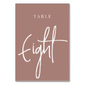 Terracotta Hand Scripting Tabelle Acht Tischnummer (Rückseite)