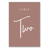 Terracotta Hand Skripte Tabelle ZWEI Tischnummer (Rückseite)