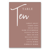 Terracotta Hand Skripted Table TEN + Gästebamen Tischnummer (Rückseite)