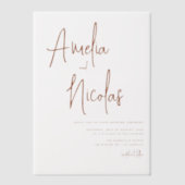 Terracotta Handgeschriebenes Skript Minimalistisch Pergament Einladungen (Vorderseite)