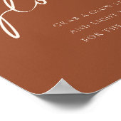 Terracotta Handritten Script Gelassen Liebe Hochze Poster (Ecke)