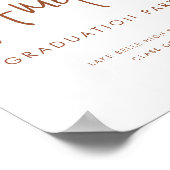 Terracotta Handwriting Graduation Party Willkommen Poster (Ecke)