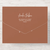 Terracotta Handwriting Typography Photo Wedding All-in-One-Einladung (Rückseite)