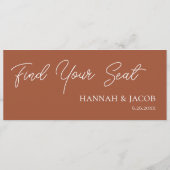 Terracotta Hanging Seating Chart Welcome Header (Rückseite)