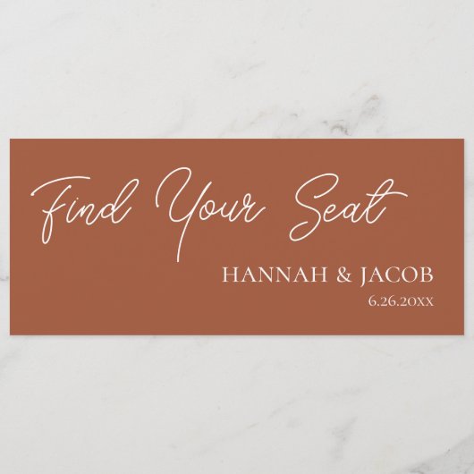 Terracotta Hanging Seating Chart Welcome Header (Rückseite)
