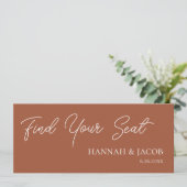 Terracotta Hanging Seating Chart Welcome Header (Stehend Vorderseite)