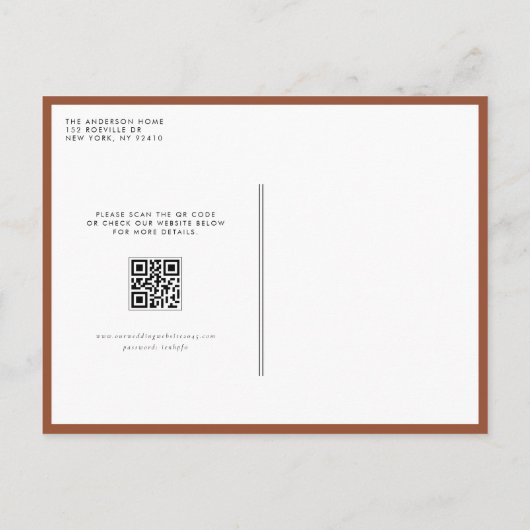 Terracotta Hawaii Staat Karte QR-Code Save the Dat (Rückseite)