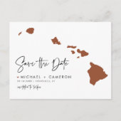 Terracotta Hawaii Staat Karte QR-Code Save the Dat (Vorderseite)