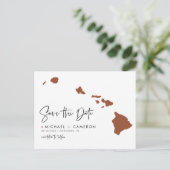 Terracotta Hawaii Staat Karte QR-Code Save the Dat (Stehend Vorderseite)