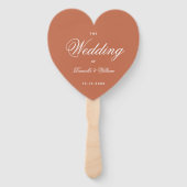 Terracotta Heart Elegantes Script Wedding Program Fächer (Vorderseite)