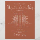 Terracotta Heart Script Wedding Zeitplan Timeline (Vorderseite)