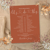 Terracotta Heart Script Wedding Zeitplan Timeline