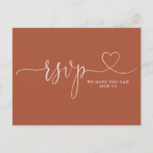 Terracotta Heart Song Request RSVP Card Einladungspostkarte (Vorderseite)