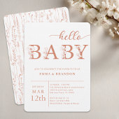 Terracotta Hello Baby Wildflower Invitation Einladung