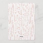 Terracotta Hello Baby Wildflower Invitation Einladung (Rückseite)