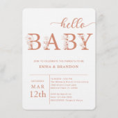 Terracotta Hello Baby Wildflower Invitation Einladung (Vorderseite)