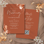 Terracotta Herbst Floral QR Code Hochzeit Einladung<br><div class="desc">Diese elegante Herbst-Hochzeit im Herbst-Einladung kann mit Ihren Informationen in chic Typografie personalisiert werden,  mit Ihren Angaben zur Hochzeitswebsite und Ihrem QR-Code auf der Rückseite. Entwickelt von Thisisnotme©</div>