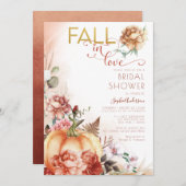 Terracotta Herbst Liebe Burnt Orange Brautparty Einladung (Vorne/Hinten)