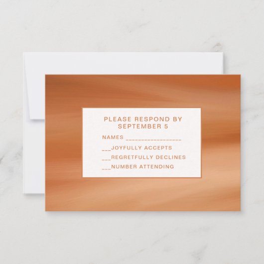 Terracotta Herbst RSVP Card Hochzeitskartons Karte (Vorderseite)