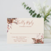 Terracotta Herbst Rustikale Hochzeit RSVP Karte (Stehend Vorderseite)
