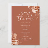 Terracotta Herbst Rustikales Foto Hochzeit Save The Date (Vorderseite)