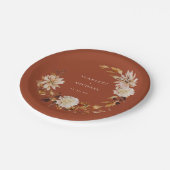 Terracotta Herbsthochzeit Pappteller (Schrägansicht)