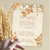 Terracotta Herbstleaves Boho Hochzeit im Herbst De Begleitkarte