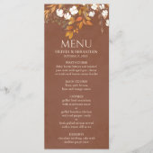 Terracotta Herbstleaves Boho Hochzeit im Herbst Menükarte (Vorderseite)