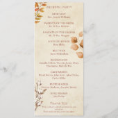 Terracotta Herbstleaves Boho Hochzeit im Herbst Programm (Rückseite)