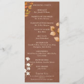 Terracotta Herbstleaves Boho Hochzeit im Herbst Programm (Rückseite)
