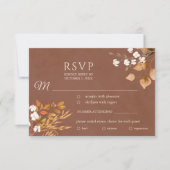 Terracotta Herbstleaves Boho Hochzeit im Herbst RSVP Karte (Vorderseite)